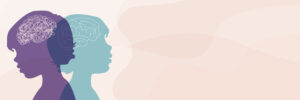 Child kid or baby whit bipolar disorder mind. Double face. Split personality. Mood disorder. 2 Head silhouette.Psychology. Dual personality. Metaphor Mental health. Tangle and untangle Child kid or baby whit bipolar disorder mind. Double face. Split personality. Mood disorder. 2 Head silhouette.Psychology. Dual personality. Metaphor Mental health. Tangle and untangle